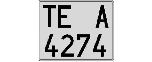 TE4274A matricula cuadrada
