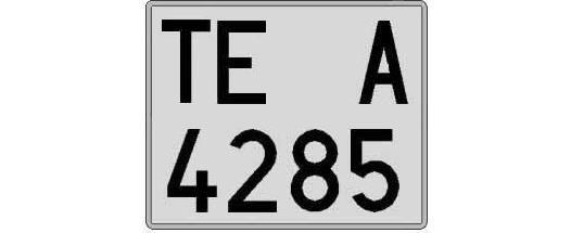 TE4285A matricula cuadrada