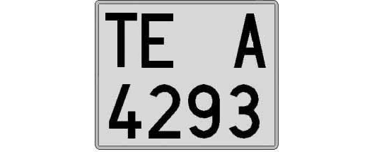 TE4293A matricula cuadrada