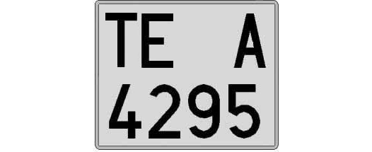 TE4295A matricula cuadrada