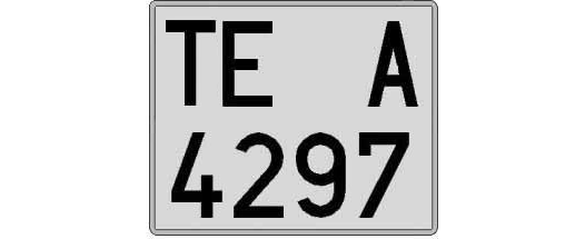 TE4297A matricula cuadrada
