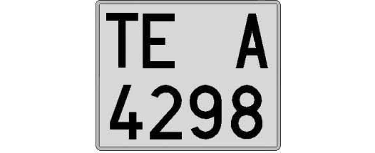 TE4298A matricula cuadrada
