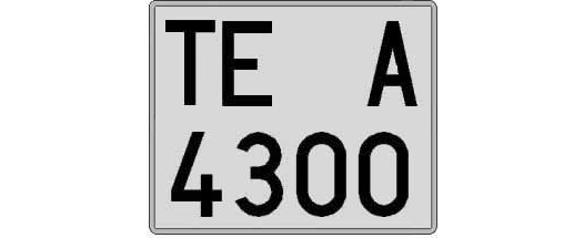 TE4300A matricula cuadrada