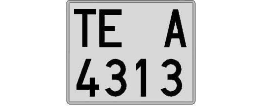 TE4313A matricula cuadrada