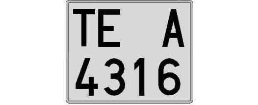 TE4316A matricula cuadrada