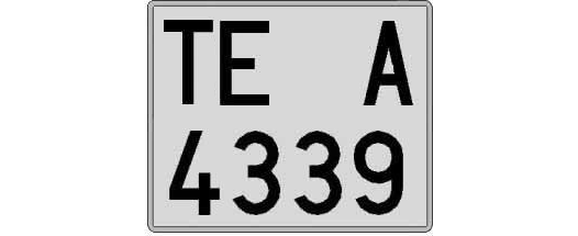 TE4339A matricula cuadrada