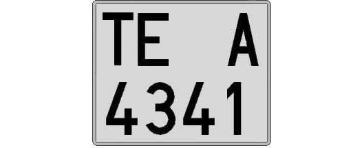 TE4341A matricula cuadrada