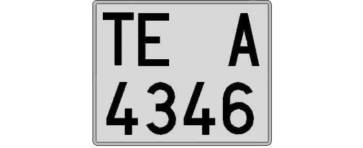 TE4346A matricula cuadrada