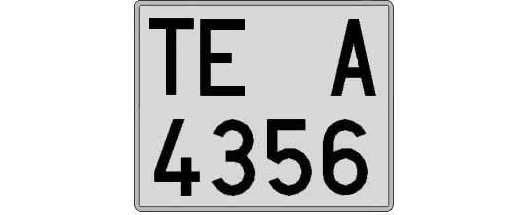 TE4356A matricula cuadrada