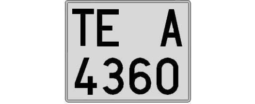 TE4360A matricula cuadrada
