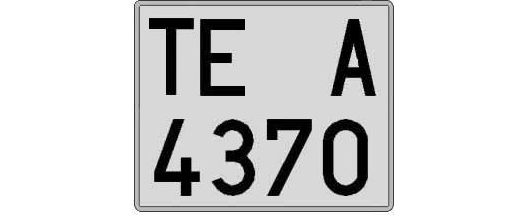 TE4370A matricula cuadrada