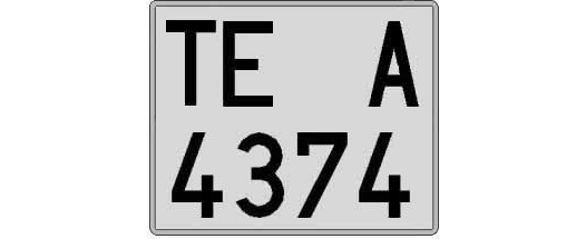 TE4374A matricula cuadrada