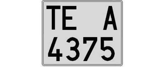 TE4375A matricula cuadrada