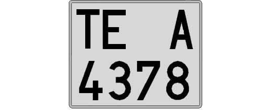 TE4378A matricula cuadrada