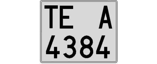 TE4384A matricula cuadrada