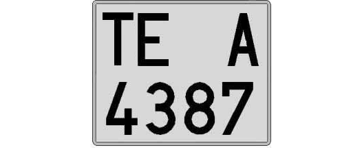 TE4387A matricula cuadrada