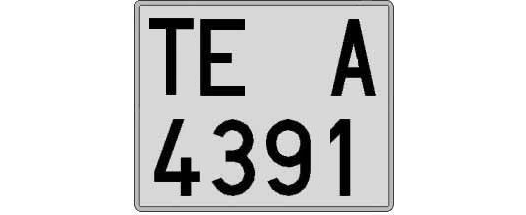 TE4391A matricula cuadrada