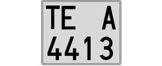 TE4413A matricula cuadrada