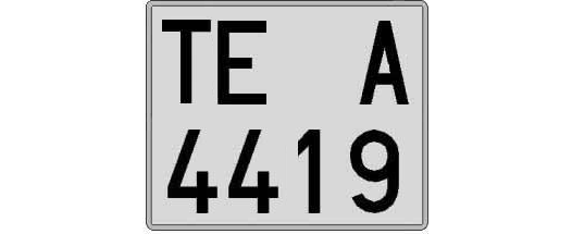 TE4419A matricula cuadrada