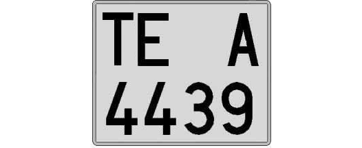TE4439A matricula cuadrada