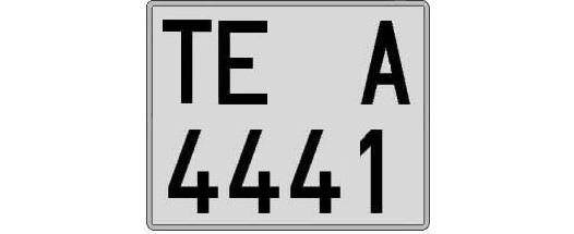 TE4441A matricula cuadrada