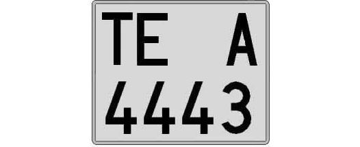 TE4443A matricula cuadrada