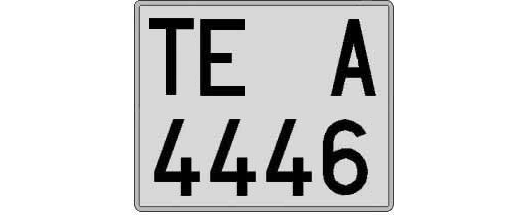 TE4446A matricula cuadrada