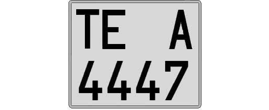 TE4447A matricula cuadrada