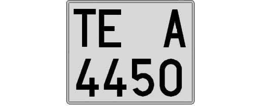 TE4450A matricula cuadrada