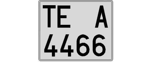 TE4466A matricula cuadrada