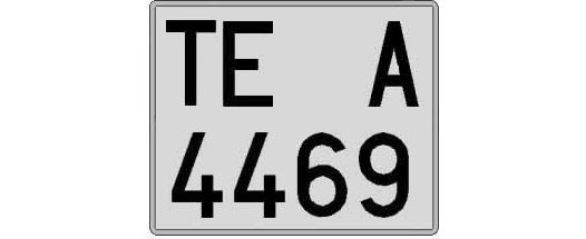 TE4469A matricula cuadrada