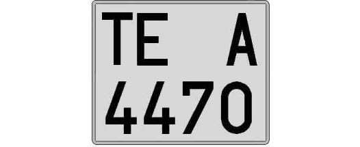 TE4470A matricula cuadrada