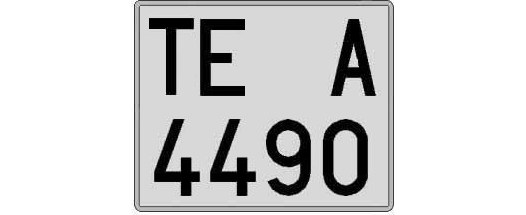 TE4490A matricula cuadrada