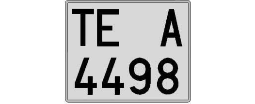 TE4498A matricula cuadrada