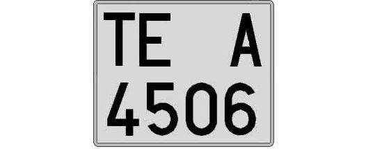 TE4506A matricula cuadrada