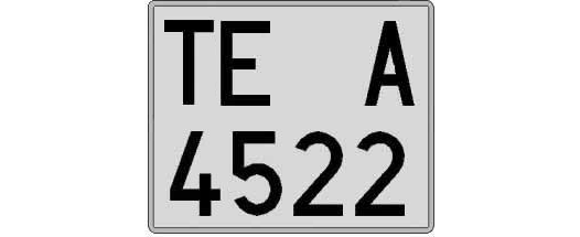 TE4522A matricula cuadrada