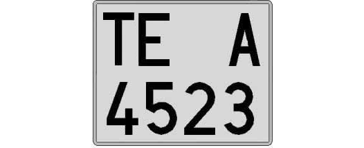 TE4523A matricula cuadrada