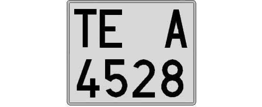 TE4528A matricula cuadrada