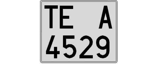 TE4529A matricula cuadrada