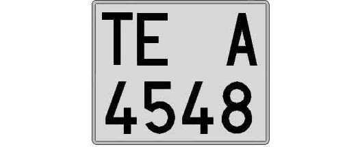 TE4548A matricula cuadrada