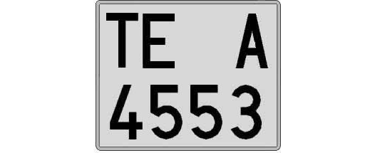 TE4553A matricula cuadrada