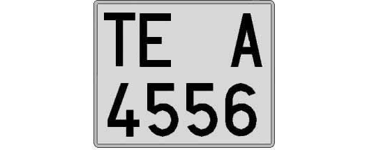 TE4556A matricula cuadrada