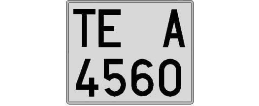 TE4560A matricula cuadrada
