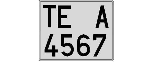 TE4567A matricula cuadrada