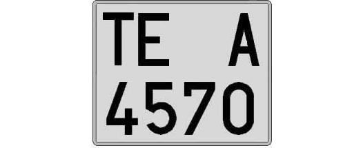 TE4570A matricula cuadrada