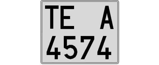 TE4574A matricula cuadrada