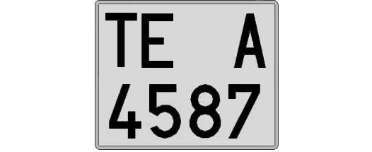 TE4587A matricula cuadrada