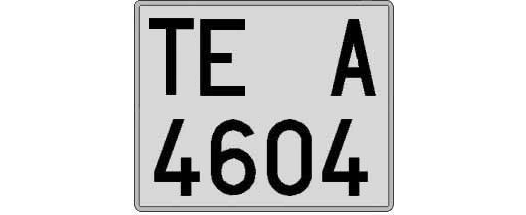 TE4604A matricula cuadrada