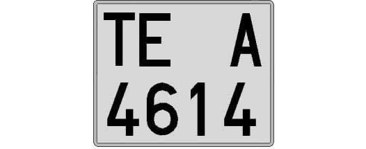 TE4614A matricula cuadrada