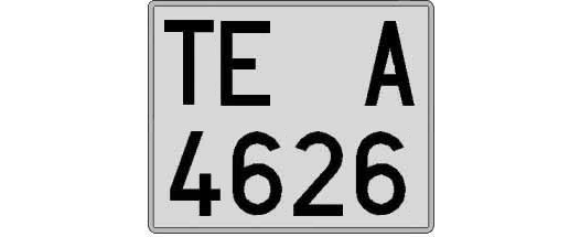 TE4626A matricula cuadrada